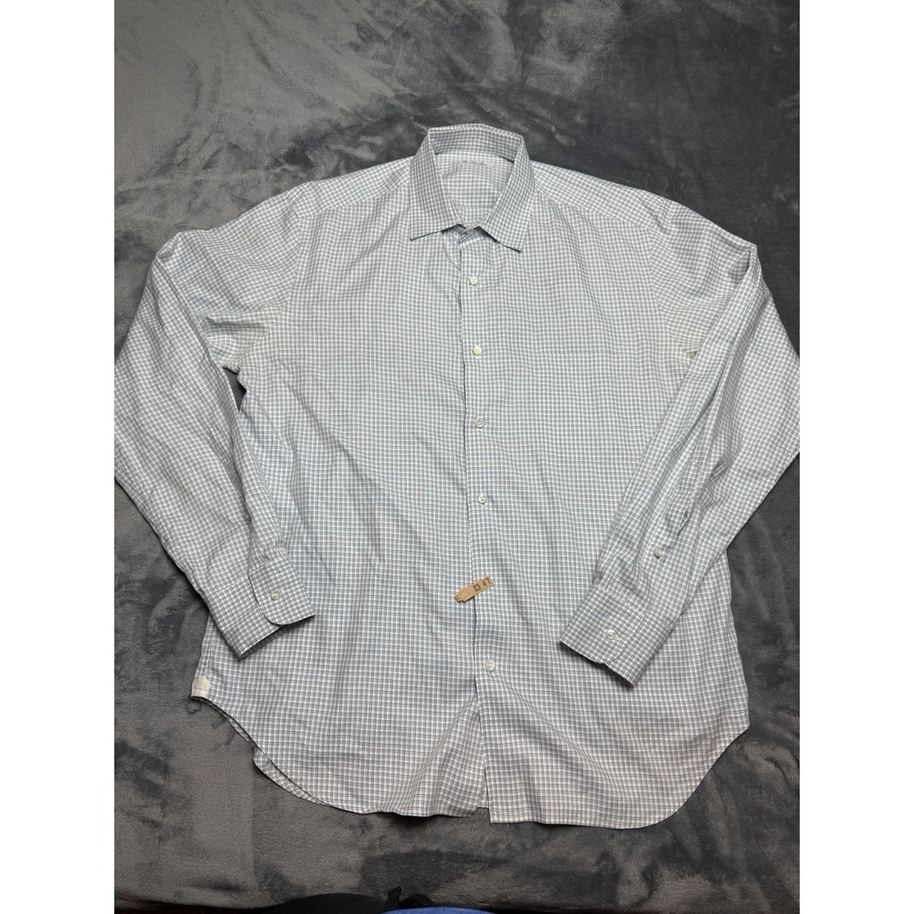 Loro Piana Dress Shirt Mens Size 17.5 44 Luxury Business Designer Button Down